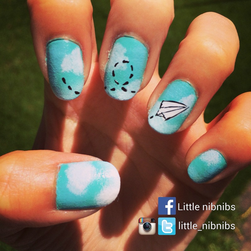 Paper Plane nail art by Julie Nguyen Nailpolis Museum of Nail Art