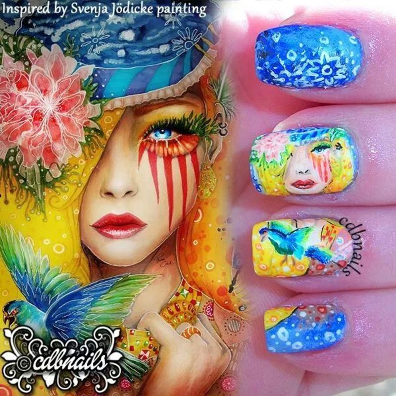 inspired by svenja jodicke painting nail art by Cheyenne Nailpolis
