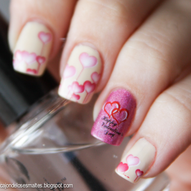 Happy Valentine Hearts Water Decals Nail Art By Cajon De Los Happy Valentine Hearts Water Decals Nail Art By Cajon De Los