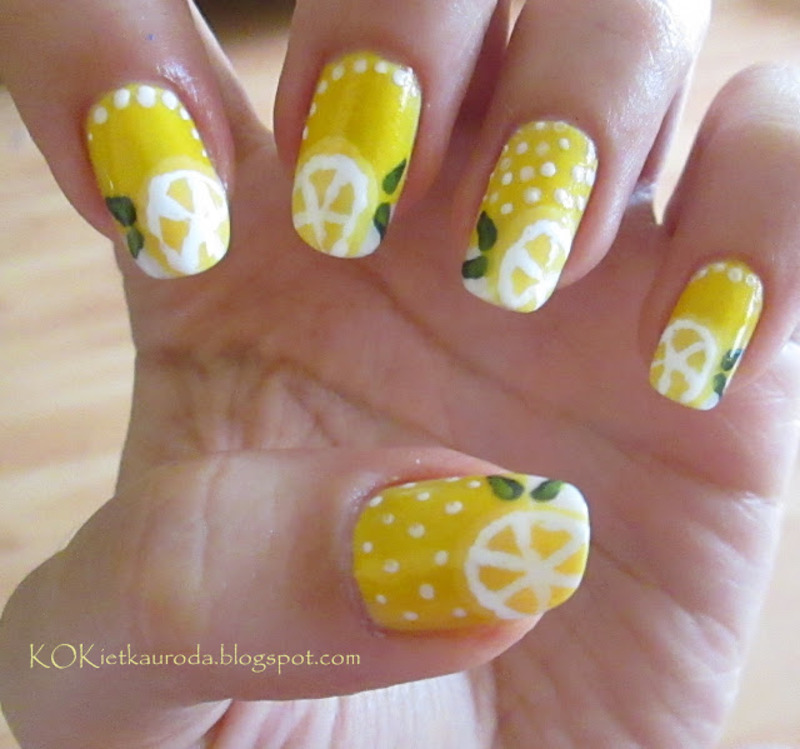 lemons nail art by Koralina Nailpolis Museum of Nail Art