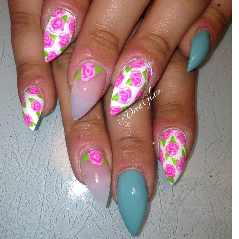 Dusty Rose nail art by Drea Nailpolis Museum of Nail Art