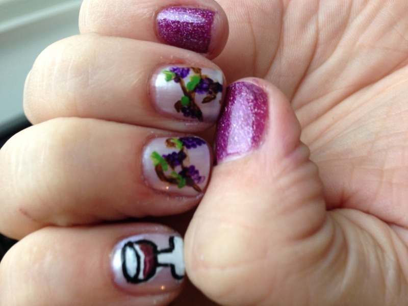 Wine Tasting nail art by Jenn Nailpolis Museum of Nail Art