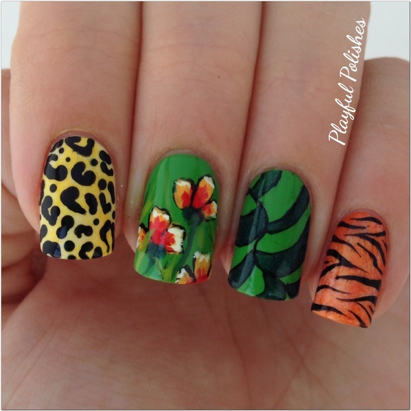 The Jungle Look nail art by Playful Polishes Nailpolis Museum of