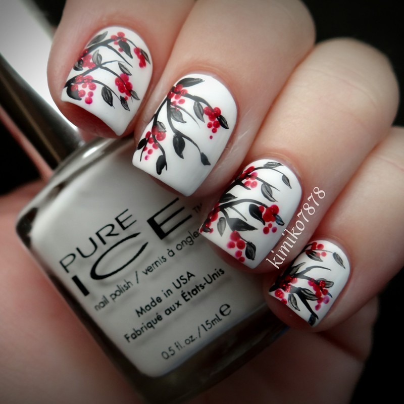 Winter Berries nail art by Kim Nailpolis Museum of Nail Art