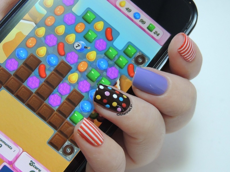 Candy Crush nail art by Marine Loves Polish Nailpolis Museum of Nail Art