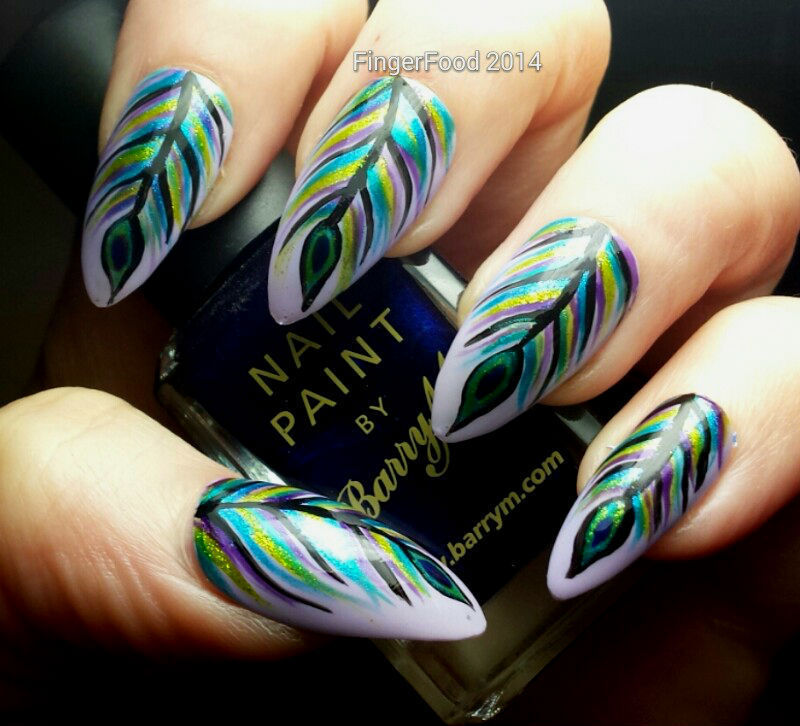 peacock feather nail art tutorial