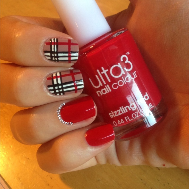 burberry plaid nails