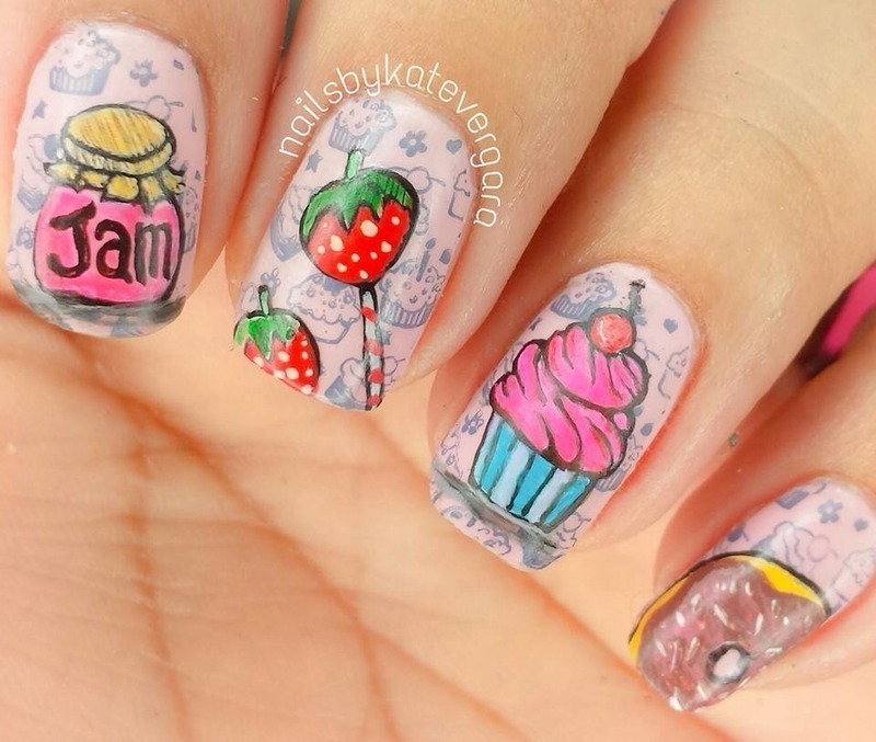 Yummy Treats nail art by Kate Nailpolis Museum of Nail Art Yummy Treats nail art by Kate Nailpolis Museum of Nail Art
