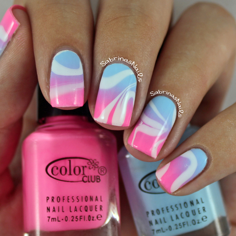 Cotton Candy Watermarble Nails nail art by Sabrina - Nailpolis: Museum ...