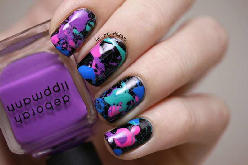 splatter nails inspired by the 80's nail art by Let's Nail Moscow ...