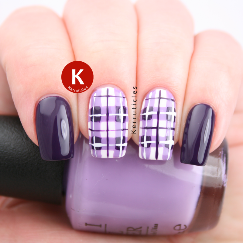 Purple And Lilac Tartan Plaid Nails Nail Art By Claire Kerr