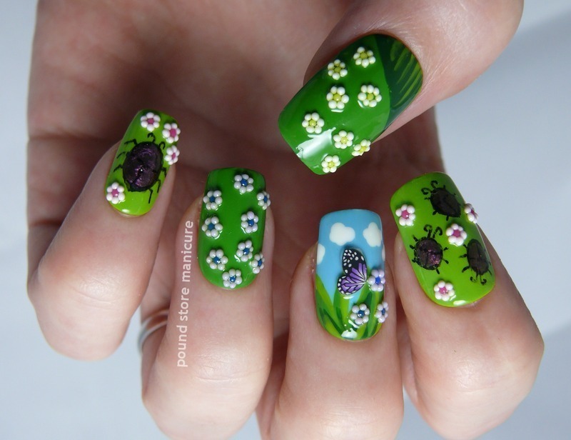 Garden nail art by Pound Store Manicure Nailpolis Museum of Nail Art